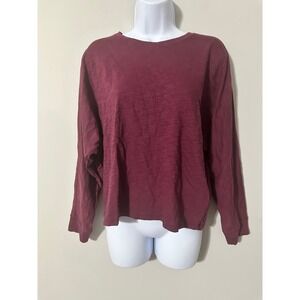 Lilla P Womens‎ Crewneck Dolman Long Sleeve Sangria Top Size M